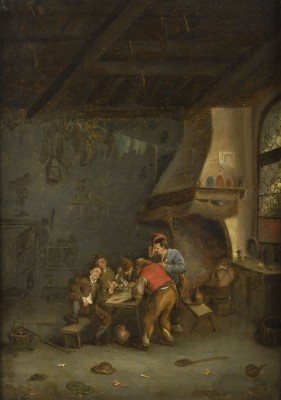 Auction 146<br>INTERIEUR MIT PFEIFERAUCHENDEN UND TRINKENDEN BAUERN
