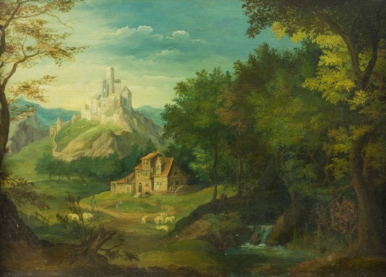 Auction 146<br>LANDSCHAFT MIT SCHLOSS UND BAUERNHOF