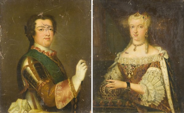 Auction 146<br>BILDNIS MARIA THERESIA (ERZHERZOGIN VON ÖSTERREICH UND KÖNIGIN VON BÖHMEN UND UNGARN) UND KAISER FRANZ I STEPHAN (RÖMISCH-DEUTSCHER KAISER)