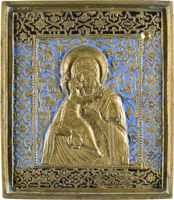 Bild BRONZE-IKONE MIT DER GOTTESMUTTER VON WLADIMIR (WLADIMIRSKAJA)