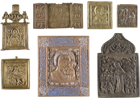 Bild SAMMLUNG VON SIEBEN BRONZE-IKONEN: DARSTELLUNGEN DER GOTTESMUTTER SOWIE FESTTAGE