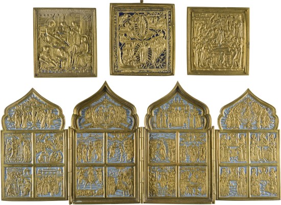 Picture SAMMLUNG VON VIER BRONZE-IKONEN MIT HOCHFESTEN DES ORTHODOXEN KIRCHENJAHRES