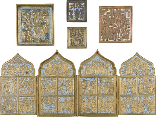 Bild SAMMLUNG VON FÜNF BRONZE-IKONEN MIT HOCHFESTEN DES ORTHODOXEN KIRCHENJAHRES