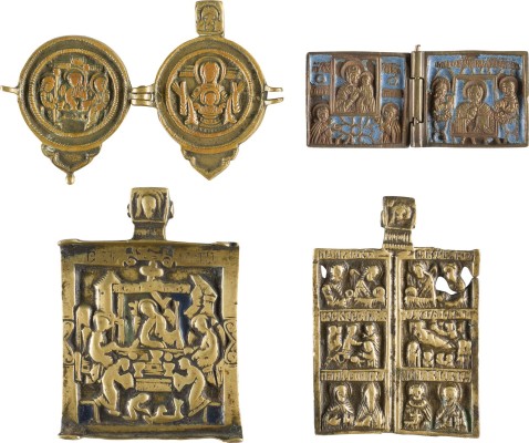 Bild SAMMLUNG VON VIER BRONZE-IKONEN: DARSTELLUNGEN DER GOTTESMUTTER, FESTTAGE SOWIE AUSGEWÄHLTE HEILIGE