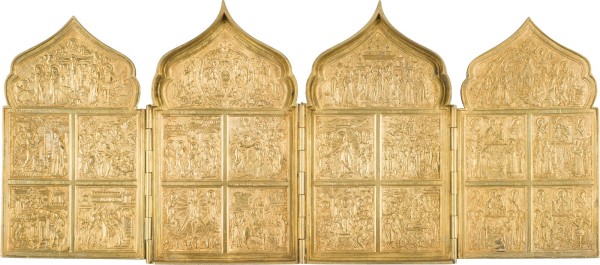 Bild FEINES TETRAPTYCHON MIT HOCHFESTEN DES ORTHODOXEN KIRCHENJAHRES