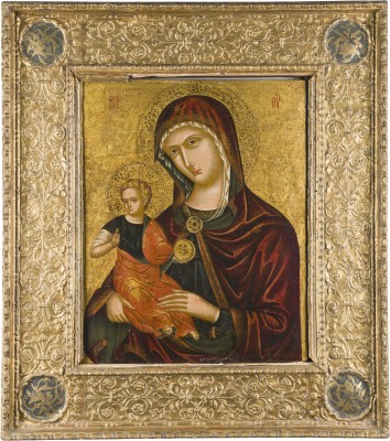 Auction 147<br>GROSSFORMATIGE UND FEINE IKONE MIT DER MADRE DELLA CONSOLAZIONE
