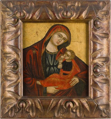 Auction 147<br>IKONE MIT DER GOTTESMUTTER GALAKTOTROPHOUSA (STILLENDE)