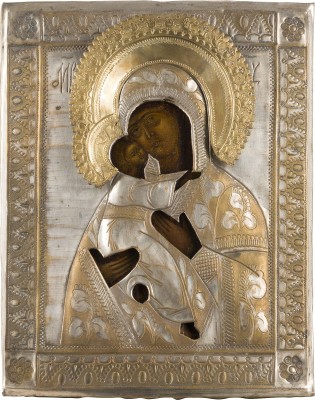 Picture IKONE MIT DER GOTTESMUTTER VON WLADIMIR (WLADIMIRSKAJA) MIT OKLAD