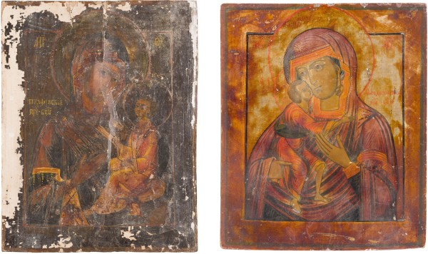 Auction 147<br>ZWEI IKONEN: GOTTESMUTTER FEODOROWSKAJA UND GOTTESMUTTER TICHWINSKAJA