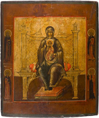 Auction 147<br>IKONE MIT DER GOTTESMUTTER VOM KIEWER HÖHLENKLOSTER (PETSCHERSKAJA)