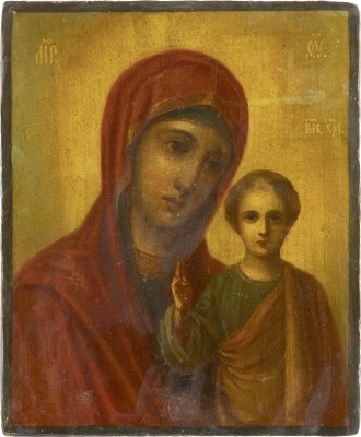 Auction 147<br>KLEINE IKONE MIT DER GOTTESMUTTER VON KASAN (KASANKSAJA)