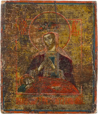 Auction 147<br>KLEINE IKONE MIT DER GOTTESMUTTER UND DEM SCHLAFENDEN CHRISTUS