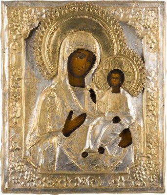 Picture IKONE MIT DER GOTTESMUTTER VON SMOLENSK (SMOLENSKAJA) MIT OKLAD