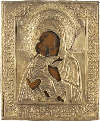 Picture IKONE MIT DER GOTTESMUTTER VON WLADIMIR (WLADIMIRSKAJA) MIT OKLAD