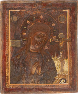 Auktion 147<br>IKONE MIT DER GOTTESMUTTER ACHTYRSKAJA (VON ACHTYRKA)