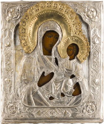 Picture IKONE MIT DER GOTTESMUTTER 'IWERSKAJA' MIT OKLAD