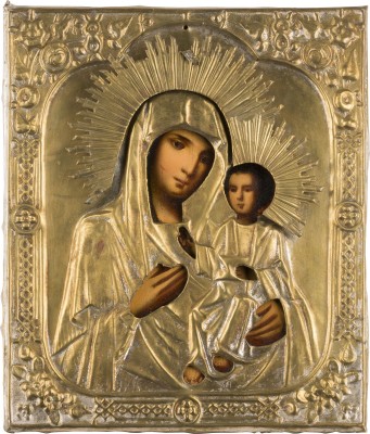 Picture IKONE MIT DER GOTTESMUTTER 'IWERSKAJA' MIT OKLAD