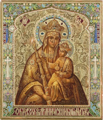 Auction 147<br>SEHR SELTENE UND FEINE IKONE MIT DER GOTTESMUTTER BELYNITSCHSKAJA