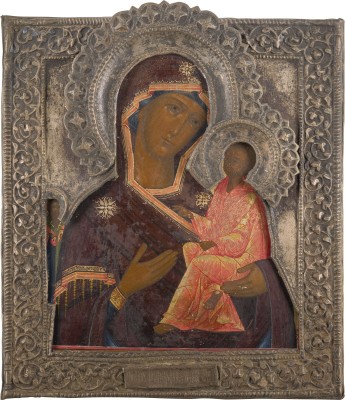 Picture IKONE MIT DER GOTTESMUTTER VON TICHWIN (TICHWINSKAJA) MIT RIZA