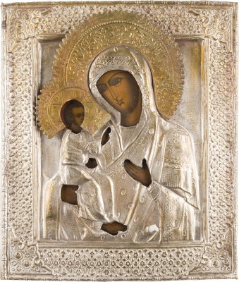 Picture IKONE MIT DER GOTTESMUTTER VON JERUSALEM (JERUSALIMSKAJA) MIT OKLAD
