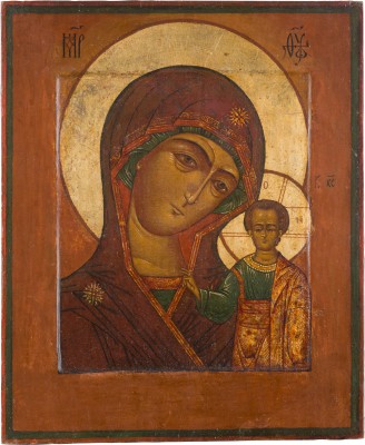 Auction 147<br>KLEINE IKONE MIT DER GOTTESMUTTER VON KASAN (KASANSKAJA)