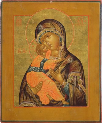 Auction 147<br>IKONE MIT DER GOTTESMUTTER VON WLADIMIR (WLADIMIRSKAJA)