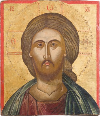 Auction 147<br>SEHR FEINE IKONE MIT CHRISTUS 'DAS GRIMME AUGE'