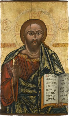 Bild MONUMENTALE IKONE MIT CHRISTUS PANTOKRATOR AUS EINER KIRCHEN-IKONOSTASE