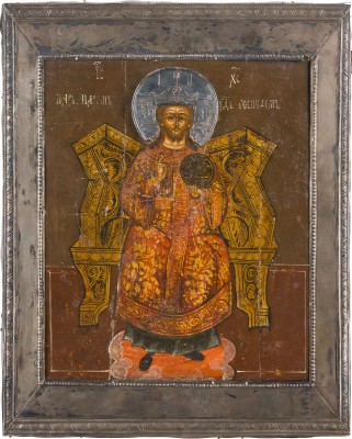 Auction 147<br>IKONE MIT CHRISTUS ALS HOHEPRIESTER MIT SILBER-BASMA
