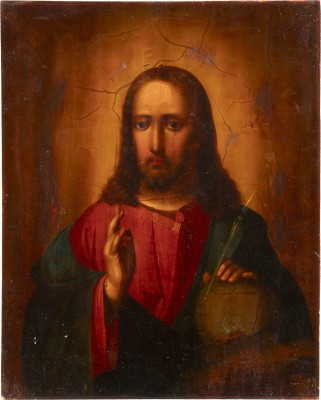 Auktion 147<br>IKONE MIT CHRISTUS DEM WELTENHERRSCHER