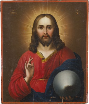 Auktion 147<br>IKONE MIT CHRISTUS DEM WELTENHERRSCHER