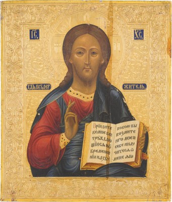 Auction 147<br>FEINE IKONE MIT CHRISTUS PANTOKRATOR