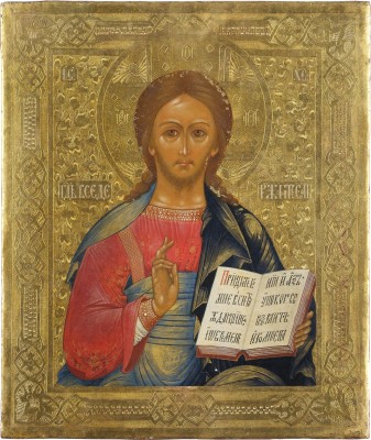 Auktion 147<br>IKONE MIT CHRISTUS PANTOKRATOR