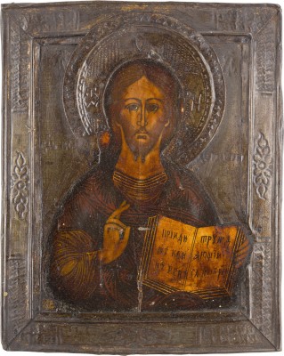 Bild IKONE MIT CHRISTUS PANTOKRATOR MIT RIZA