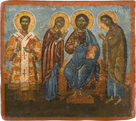 Picture IKONE MIT DEM HEILIGEN JOHANNES CHRYSOSTOMUS UND DEESIS