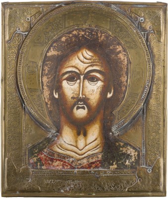 Picture IKONE MIT CHRISTUS 'DAS GRIMME AUGE' MIT RIZA