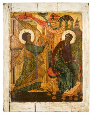 Auction 147<br>MUSEALE IKONE MIT DER VERKÜNDIGUNG DER GOTTESMUTTER