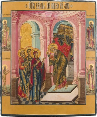 Picture FEINE IKONE MIT DER DARBRINGUNG CHRISTI IM TEMPEL