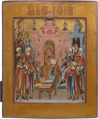 Bild SEHR SELTENE UND FEINE IKONE MIT DEM ZWÖLFJÄHRIGEN CHRISTUS IM TEMPEL