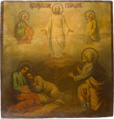 Auktion 147<br>GROSSFORMATIGE IKONE MIT DER VERKLÄRUNG CHRISTI