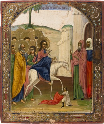 Bild IKONE MIT DEM EINZUG CHRISTI NACH JERUSALEM