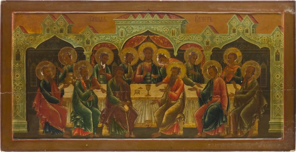 Auction 147<br>MONUMENTALE UND FEINE IKONE MIT DEM LETZTEN ABENDMAHL AUS EINER KIRCHEN-IKONOSTASE