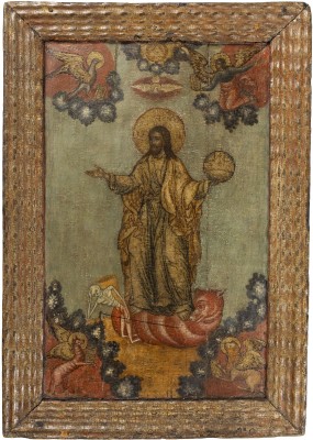 Auktion 147<br>GROSSE UND SELTENE IKONE MIT CHRISTUS, DER ÜBER DEN TOD TRIUMPHIERT