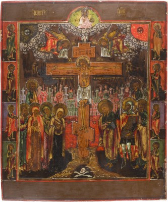 Auction 147<br>GROSSFORMATIGE IKONE MIT DER KREUZIGUNG CHRISTI