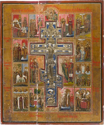 Picture GROSSFORMATIGE STAUROTHEK MIT DER KREUZIGUNG CHRISTI UND HOCHFESTEN DES ORTHODOXEN KIRCHENJAHRES