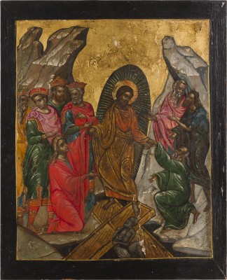 Auction 147<br>FEINE UND GROSSE IKONE MIT DER HADESFAHRT CHRISTI