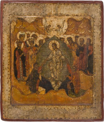 Auction 147<br>IKONE MIT DER HÖLLENFAHRT CHRISTI UND DER BEFREIUNG DER VORVÄTER AUS DEM HADES
