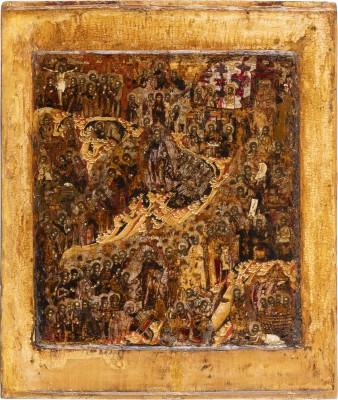 Picture FEINE IKONE MIT DER HÖLLENFAHRT UND AUFERSTEHUNG CHRISTI