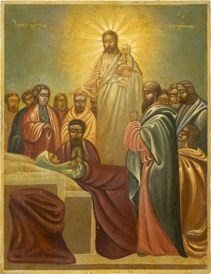 Auktion 147<br>IKONE MIT DEM ENTSCHLAFEN DER GOTTESMUTTER (KOIMESIS)