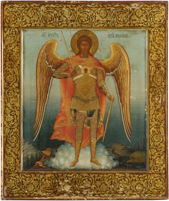 Auktion 147<br>BEDEUTENDE IKONE MIT DEM ERZENGEL MICHAEL